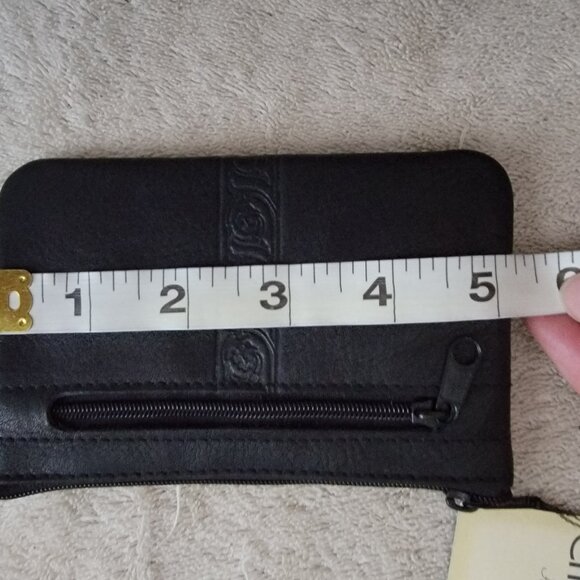 Vintage Cherokee Black Leather Wristlet/Coin Purse w Id Pouch - Picture 11 of 13